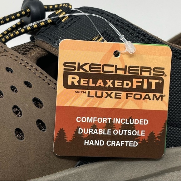 Skechers Men’s Size 12 Brown Leather Closed Toe Fisherman Bungee Sandals New main image 9